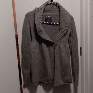 TALULA Gray Knit Cardigan Sweater Dress Lambs Wool & Cashmere